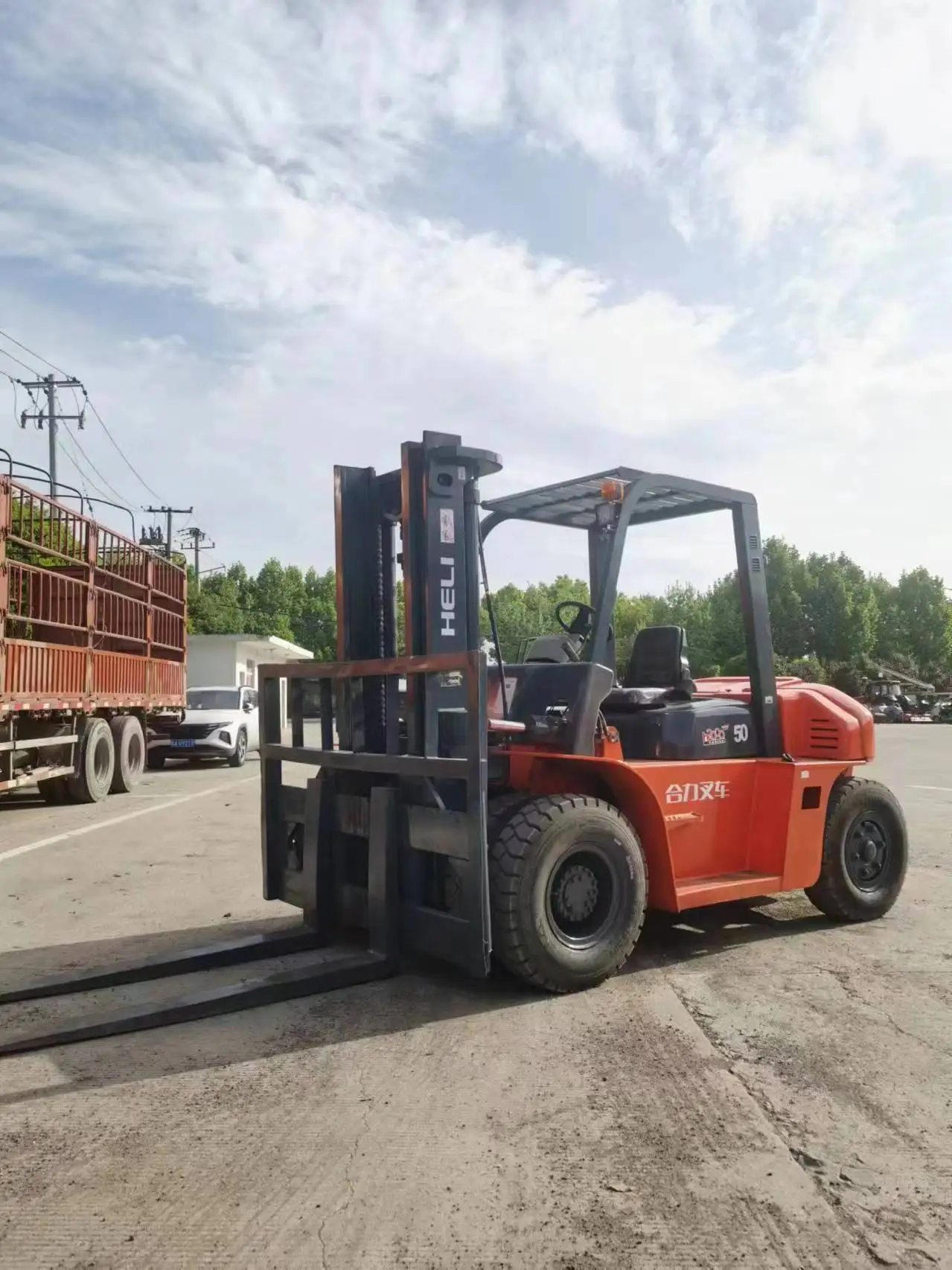 Heli brand Propane Forklift 5Ton 1.5Ton 2.5 ton 3ton 7Ton 10Ton LPG Gasoline Forklift with Container Mast and Side Shifter