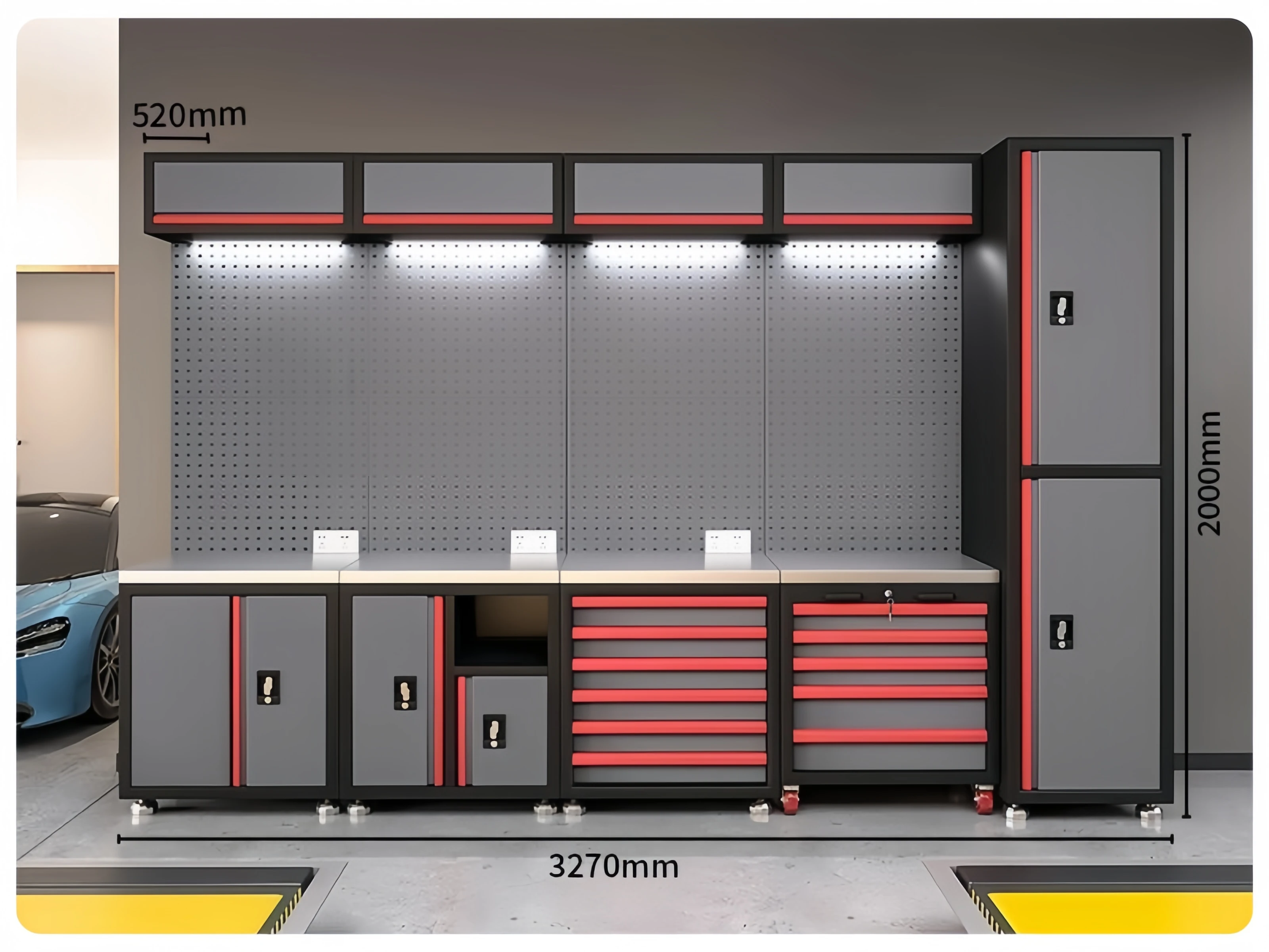 Customizable Heavy-Duty Metal/Steel Workshop Storage Cabinets Combination Tool Cart/Organizer OEM/ODM Supported Garages
