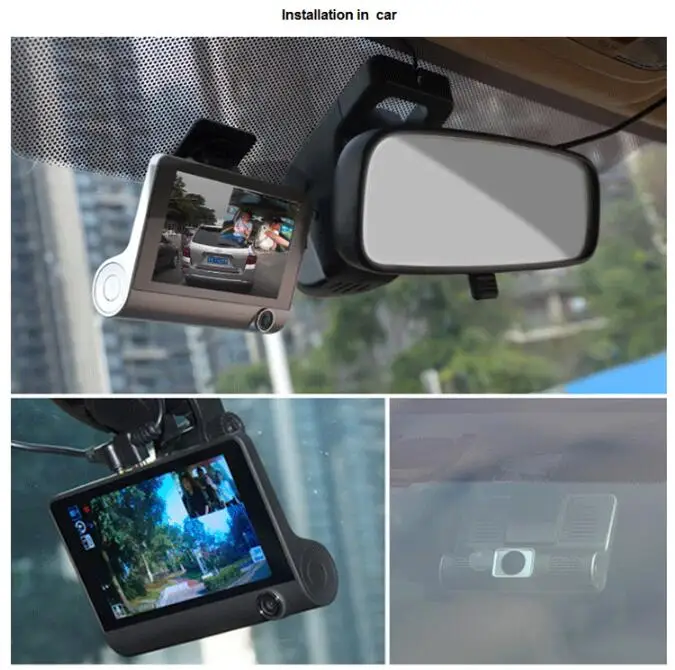 4.0 Inch Front And Rear Car Camera 1080p Dash Cam 3 Dashboard Camera Recorder 4 Inch Screen Video Multi-language Car Black Box