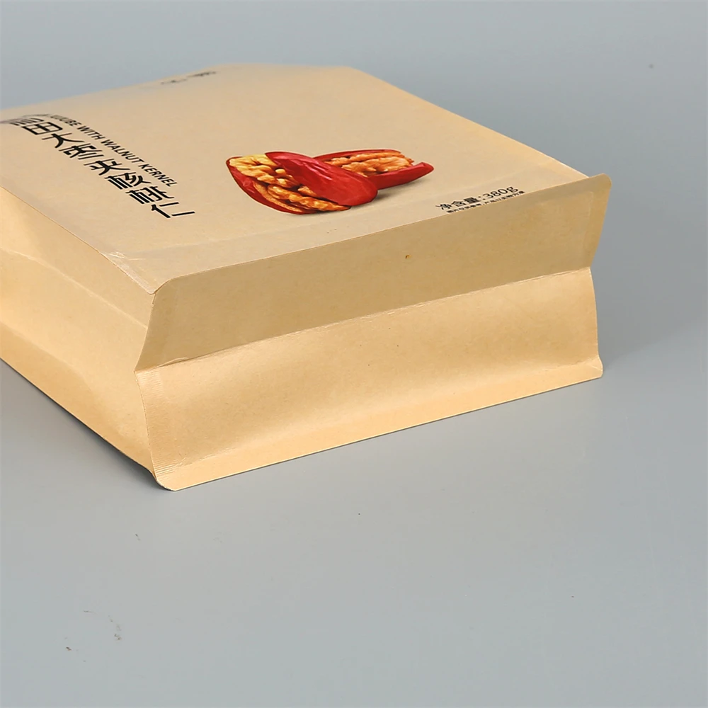 Custom Printed Moistureproof Kraft Paper Dry Fruit Packaging Pouch Food Bags For Jujube Raisins Packing