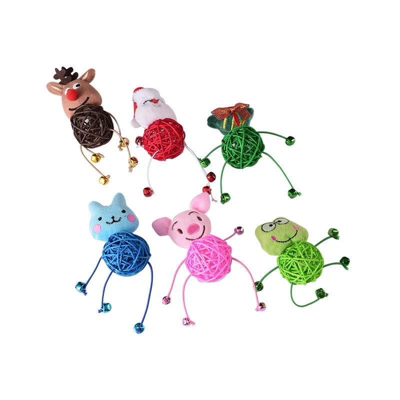 Игрушки для кошек с шариком-колокольчиком, игрушки для кошек, Кенгурушка, олень, рождественские игрушки для кошек