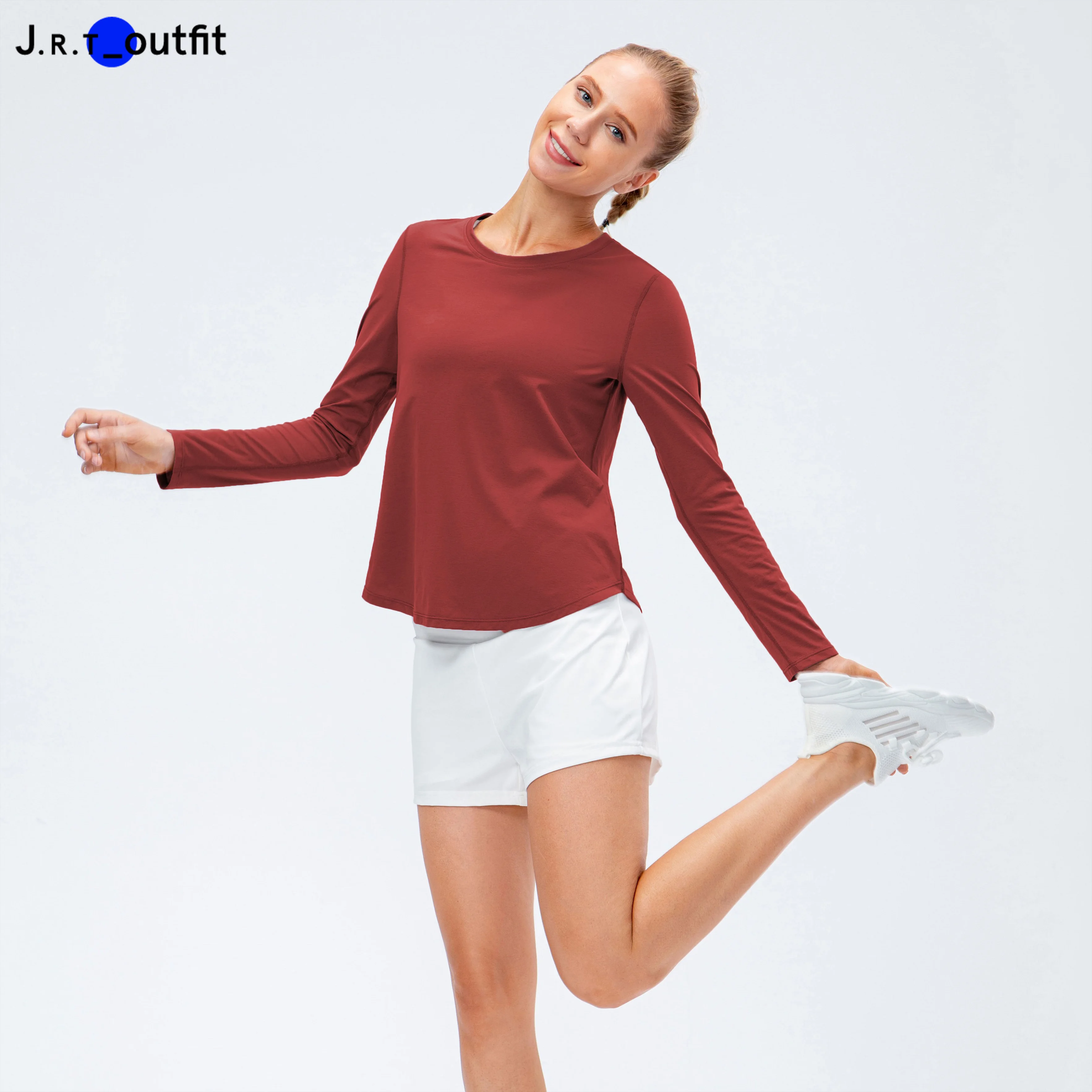 Factory Price 100% Polyester Recyclable Breathable Sweat-wicking Workout Long Sleeve Women Gym Apparel