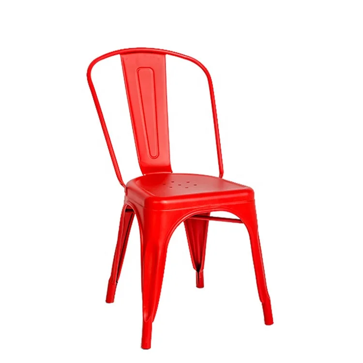 Красочные штабелируемые металлические стулья для ресторанов и столовых домов