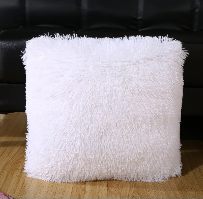 43x43 CM Modern Shaggy Fluffy Plush Cushion Cover Home Decor Pillow Covers for Sofa Couch Car