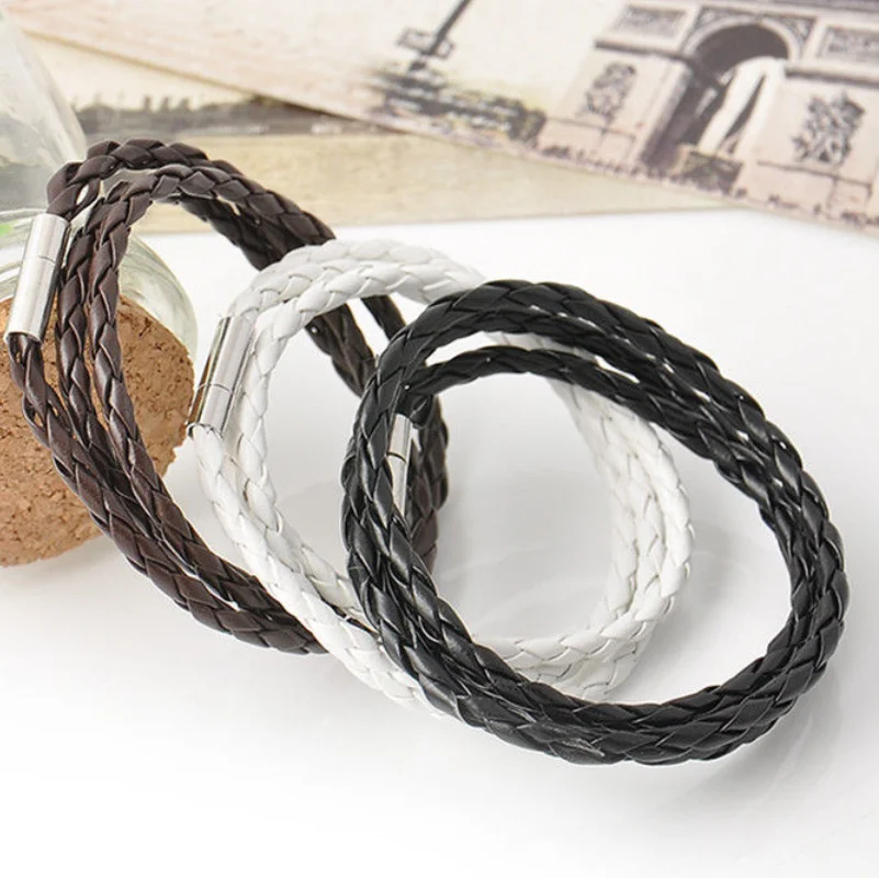 
Multi Layer Braided Leather Bracelets Rope For Men Holiday Casual Adjustable Length Male Jewelry 