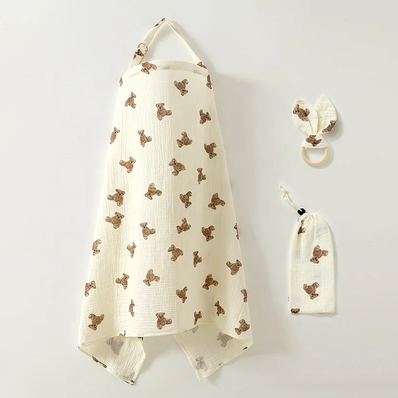 Breastfeeding Towel Baby 100% Organic Cotton Gauze Adjustable Breast Feeding Nursing Muslin Cover Privacy Protection