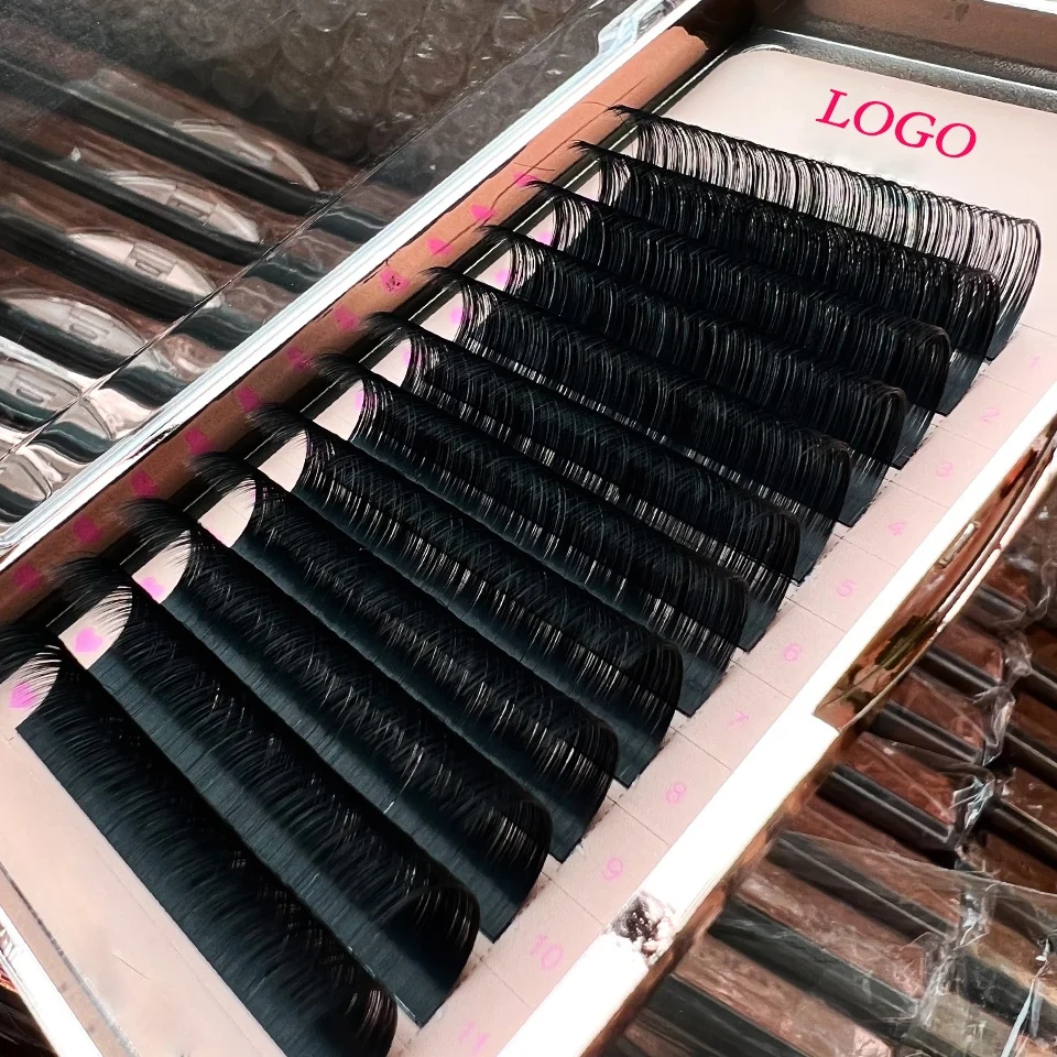 Wholesale individual mink eyelashes dark & fluffy lash trays siberian mink lash tray cashmere lash extensions