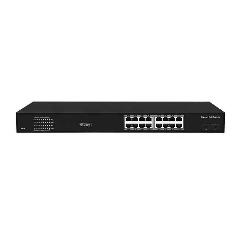 New 16 port network poe switch  +2* Gigabit SFP Uplink Port with Vlan support and extend 250meters with built in power supply
