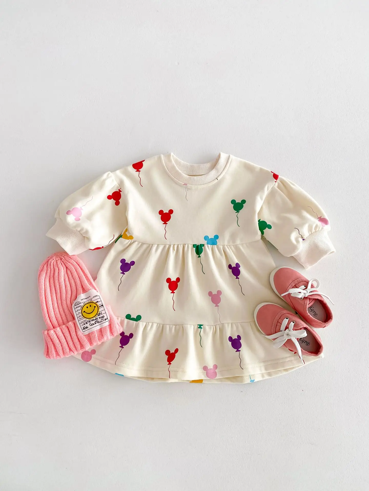 Spring Set Small and Medium Children Siblings Colorful Printed Princess Dress Boys and Girls Set