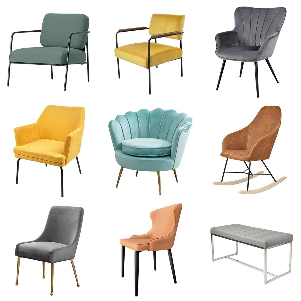High Back Yellow Purple Tufted Accent Armchair le Corbusier French Indoor Hotel Chaise Lounge Chair Relax Nordic Leisure Chair
