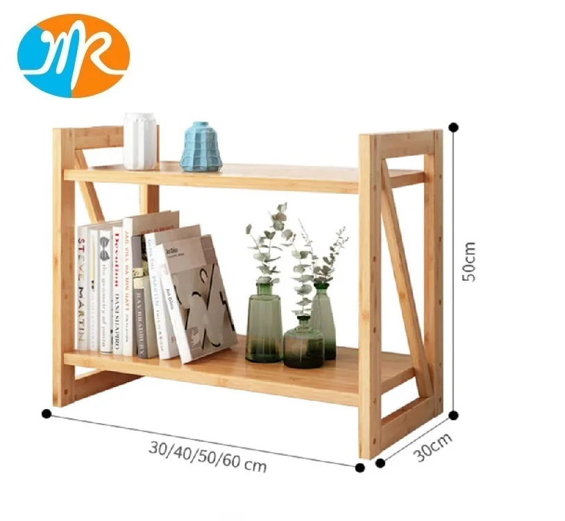 Настольная книжная полка бамбуковый Настольный органайзер стеллаж для хранения офиса дома 2 слоя книжный