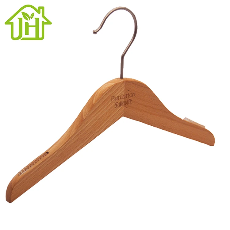 Amazon hot selling deluxe customized logo kids children baby wooden coat clothes hangers