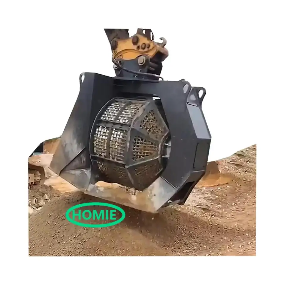 CE Certified 15ton 25ton Excavator Installed screening bucket 30ton Rotary Bucket Screener Sale in Europe