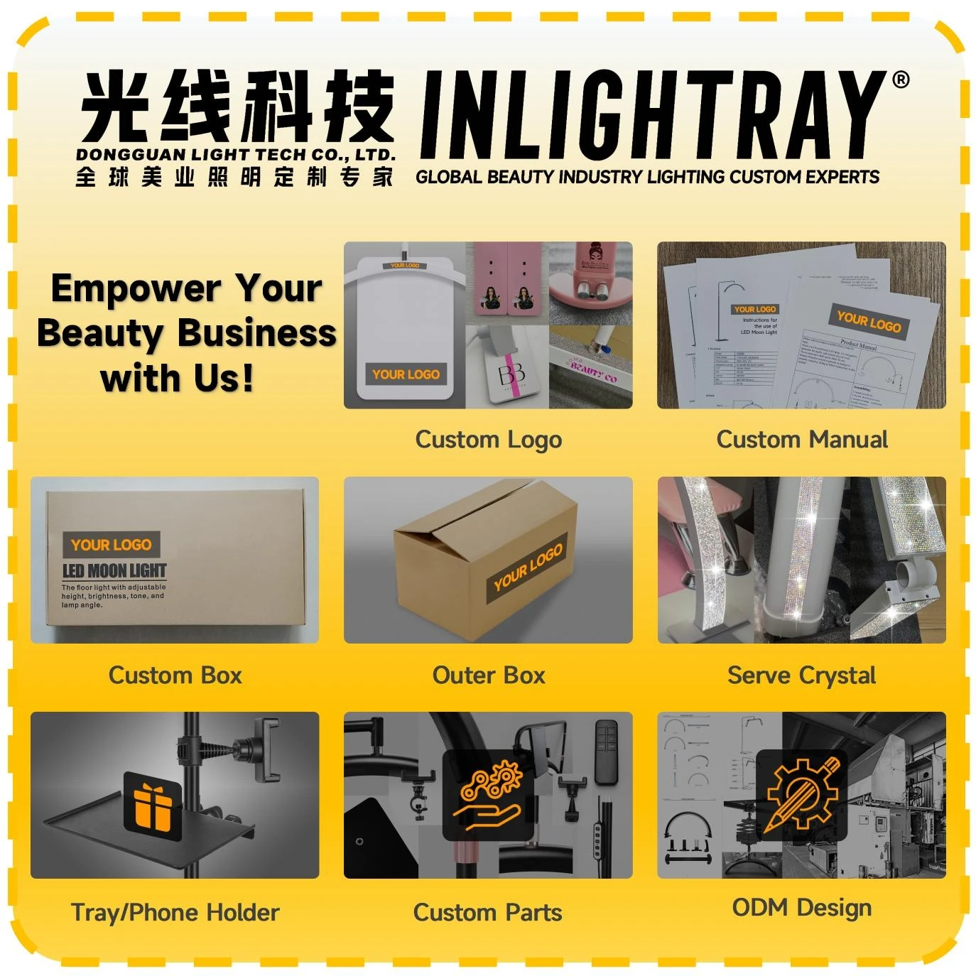 Customized logo 48w 3200-5600k Half Moon curved lengthening eyelash light Extended foldable diamond beauty eyelash light