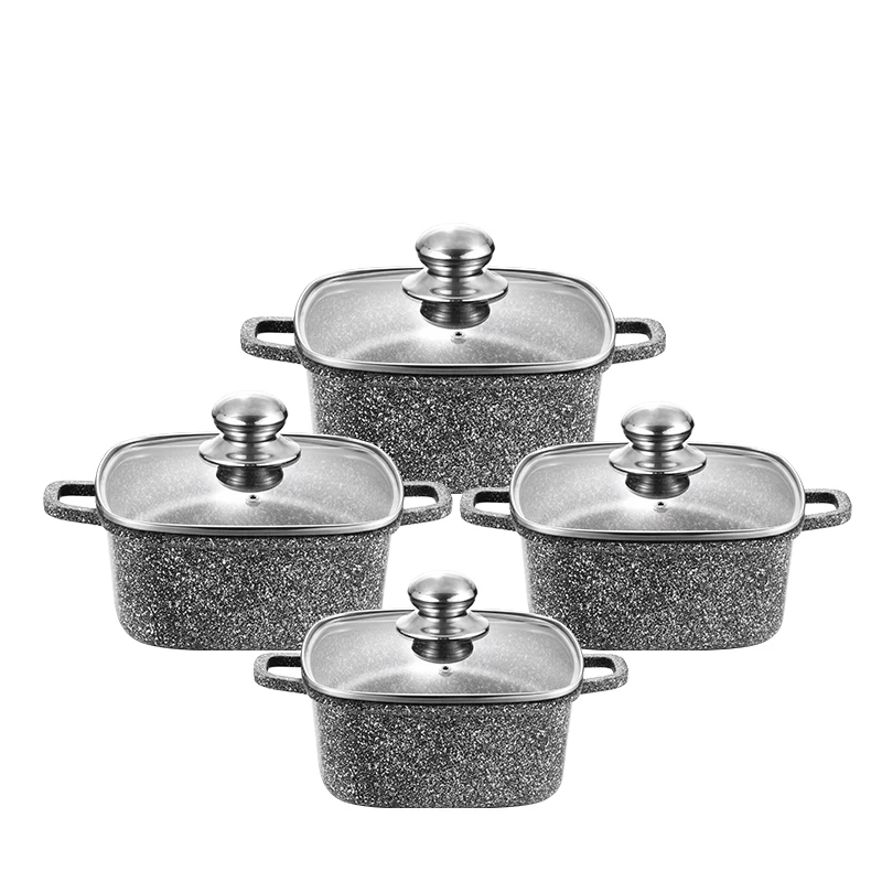 Scola Kitchen Induction Cookware Sets 8 Piece Cooking Pot Set Ceramic Nonstick Pots and Pans Set