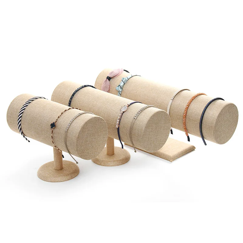 
Portable Velvet/PVC Bracelet Bangle Necklace Display Stand Holder Watch Jewelry Organizer T-Bar Rack 