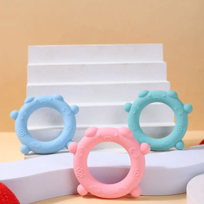 Logo Custom 100% Food Grade Chewable baby toys baby teething toys Silicone Baby Teether For Pacifier Toys