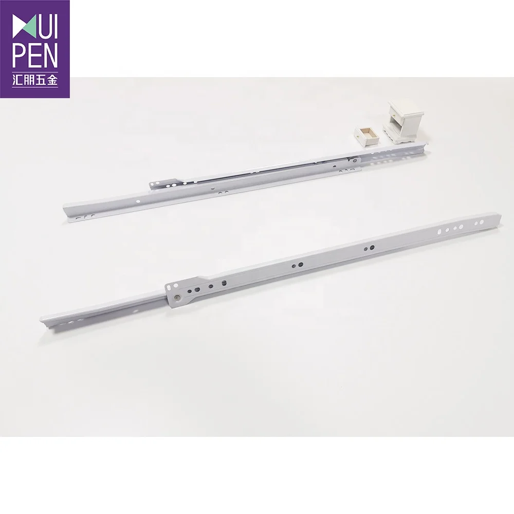 Epoxy powder coated paint roller runner Euro 604 type push to open telescopic drawer slide thickness 0.85mm 1.0mm 1.2mmm 1.4mm
