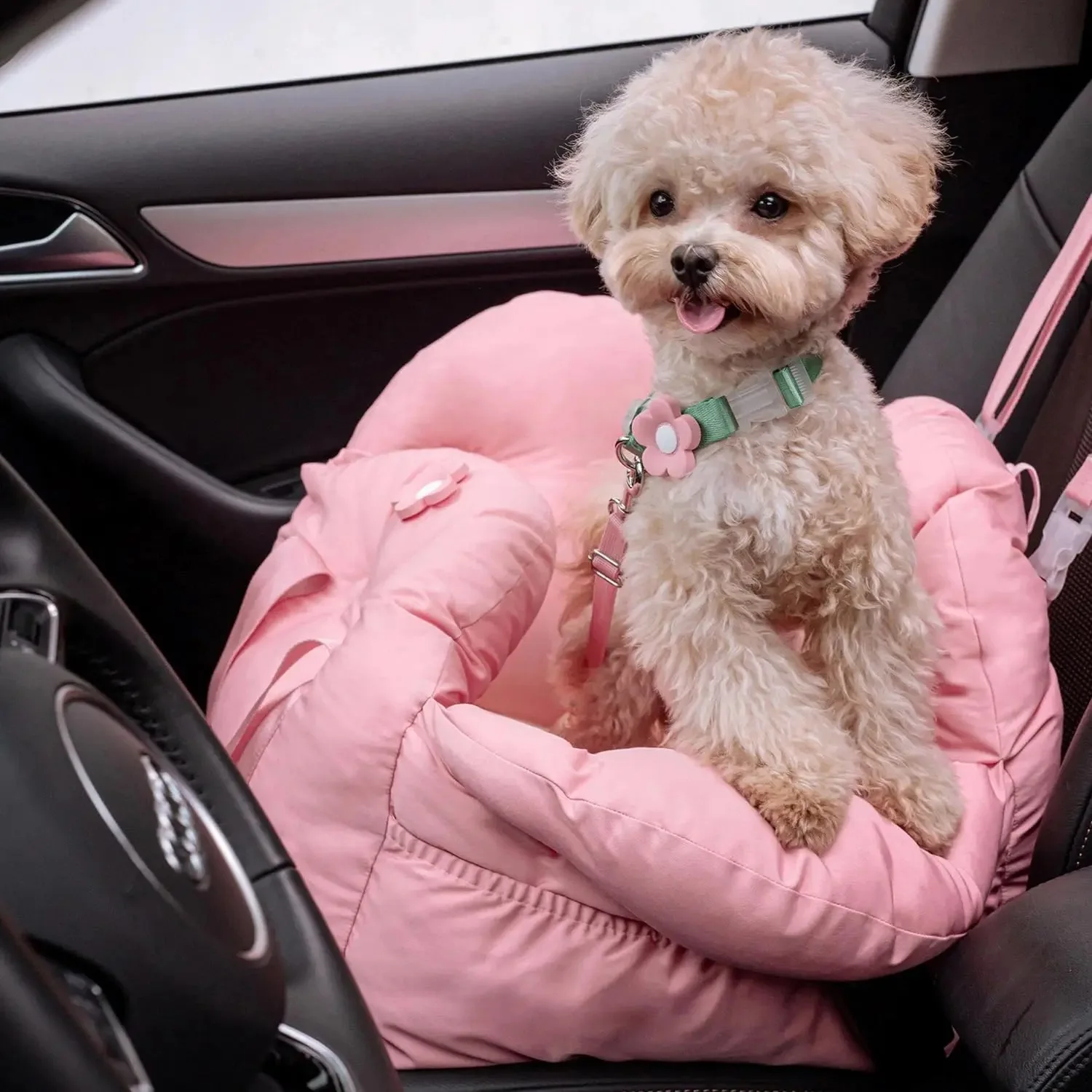 Custom Pink Cute Pet Travel Carrier Transport Dog Car Seat Bag