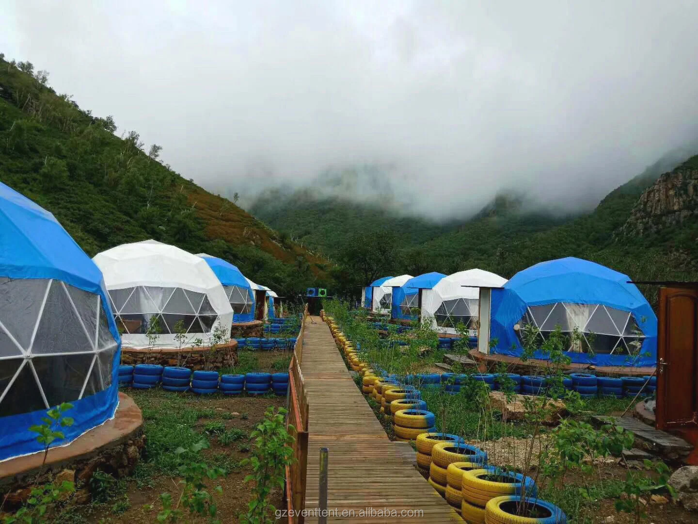 Fast Building Economic House Yurt Tent Luxury Glamping Resort Hotel Geodesic Dome Tent