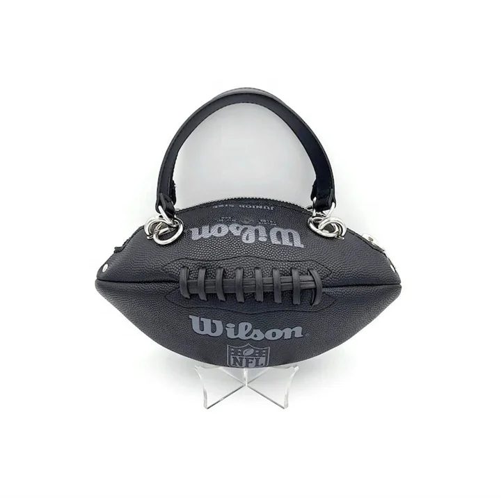 Football Shaped Crossbody Bags Funny Oval Rugby Bag Trendy Novelty Handbags Mini Chain Shoulder Bag