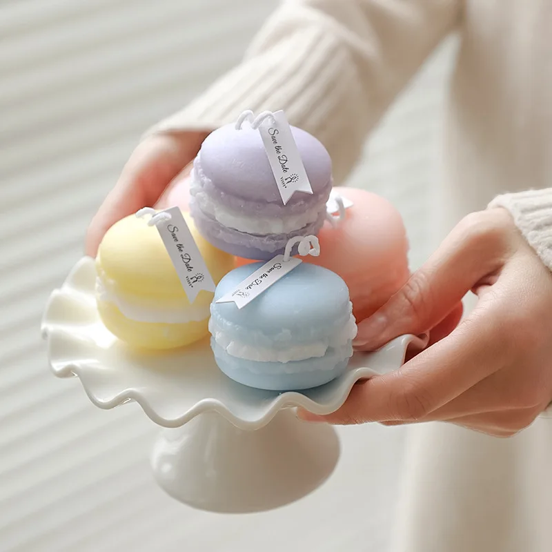 Home Decor Creative Cute Simulated Desserts Food Shaped Macaroon Scented Candle for Party Decor