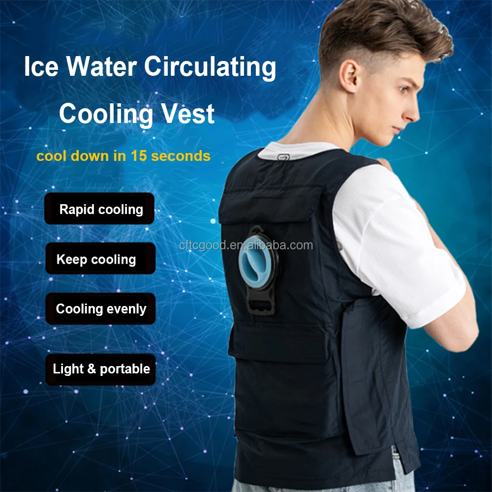 Ice Water Circulating Cooling Vest with 3 Litre Ice Bladder Built-in(USB Battery not Included)