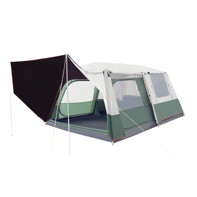Two Bedroom One Living Room Large Size Canvas Big Family Outdoor Camping Tent For 12 Persons