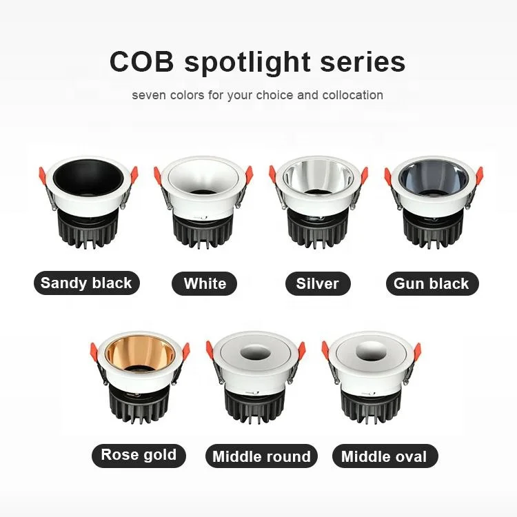 7W Round Narrow Frame Anti-Fog Ceiling Light 3000-6500K Anti-Glare Die Casting Aluminum Downlights