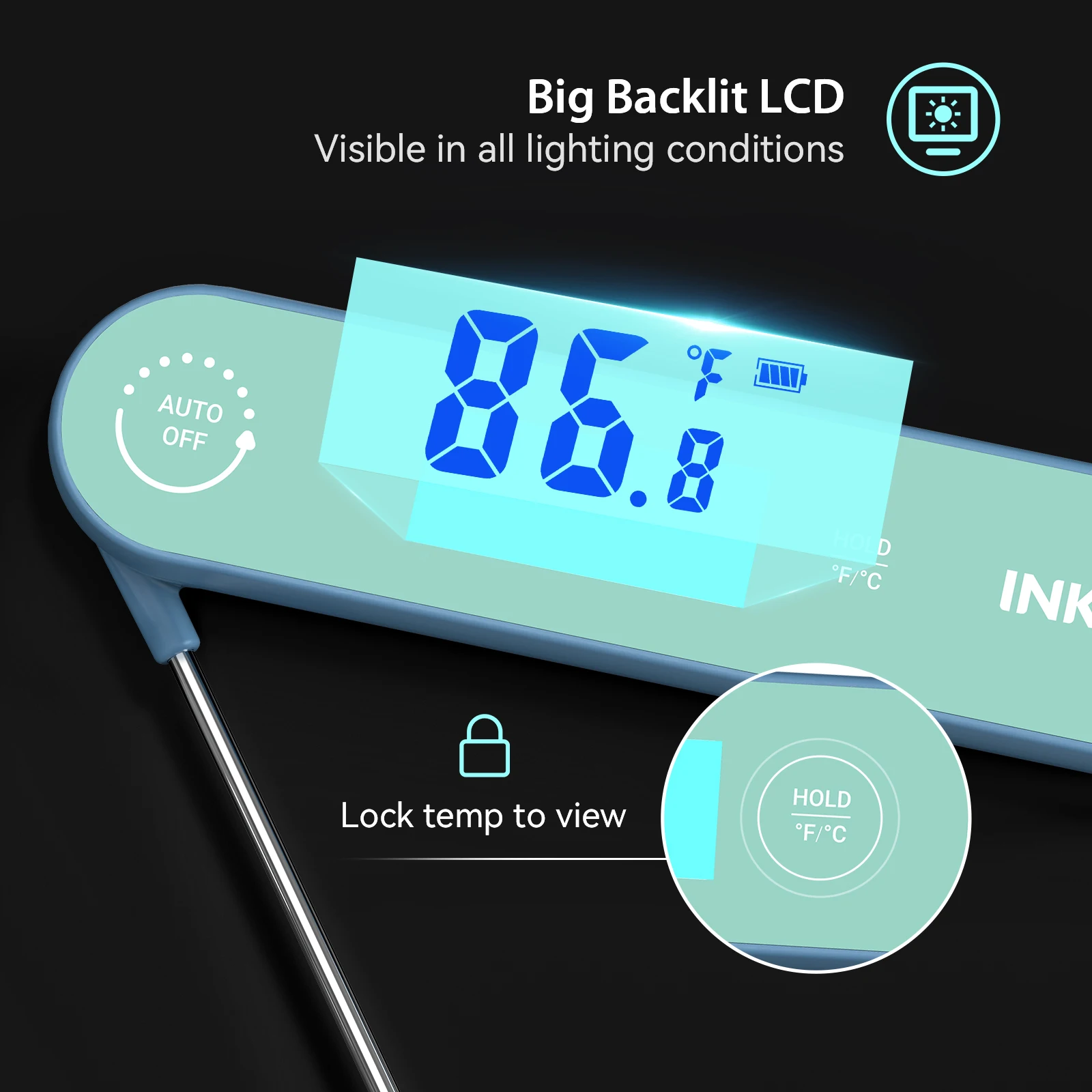 INKBIRD  IHT-1K Instant Read Thermometer1 Second Reading K Thermocouple Meat Thermometer  for Kitchen BBQ