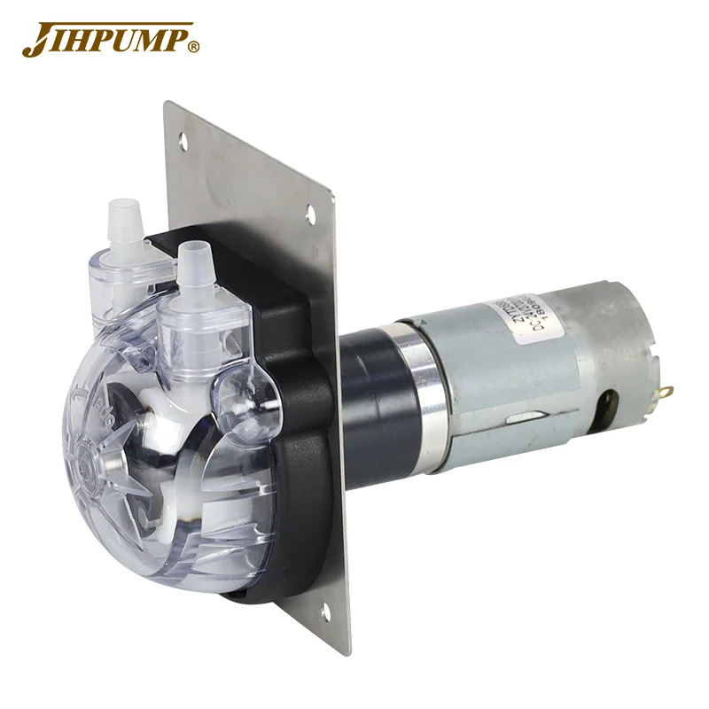JIHPUMP 4 Rotors Peristaltic Pump 220V 110V with Tygon Tube for Chemicals Filling Environmental Machine