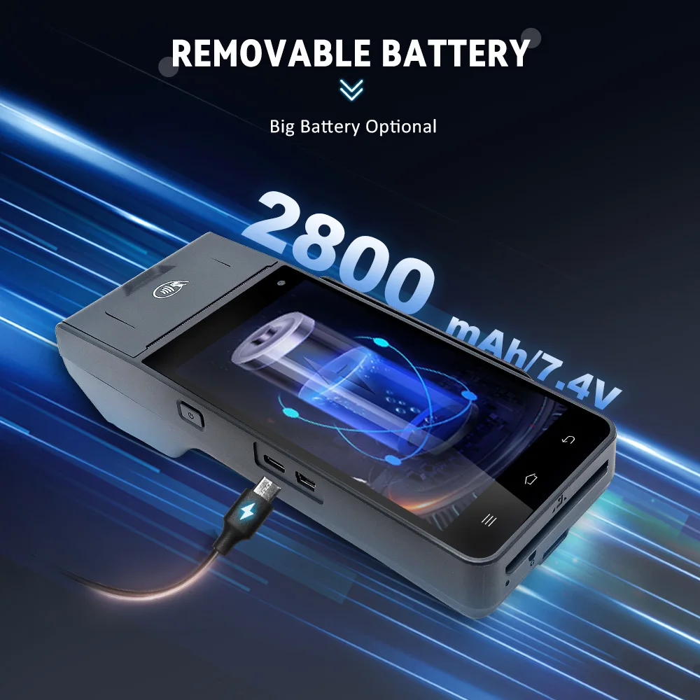 Z90 mobile pos with nfs and swipe point of sale system With Built-in Thermal Printer pda barcode scanner