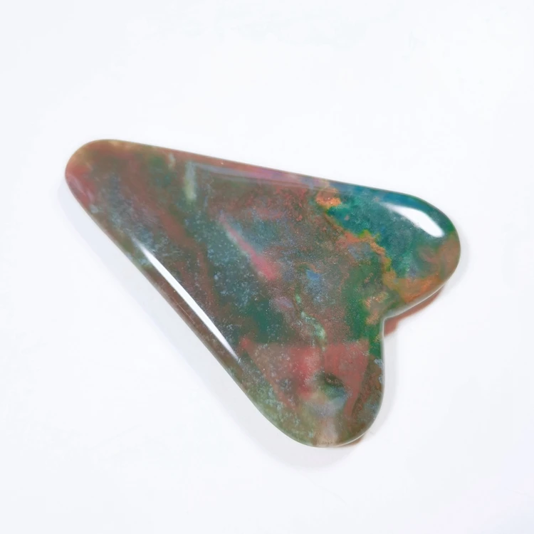 Самый популярный массажный камень изысканный массаж сердца Gua Sha лица мох агат гуаша доска массажер для индивидуального обслуживания
