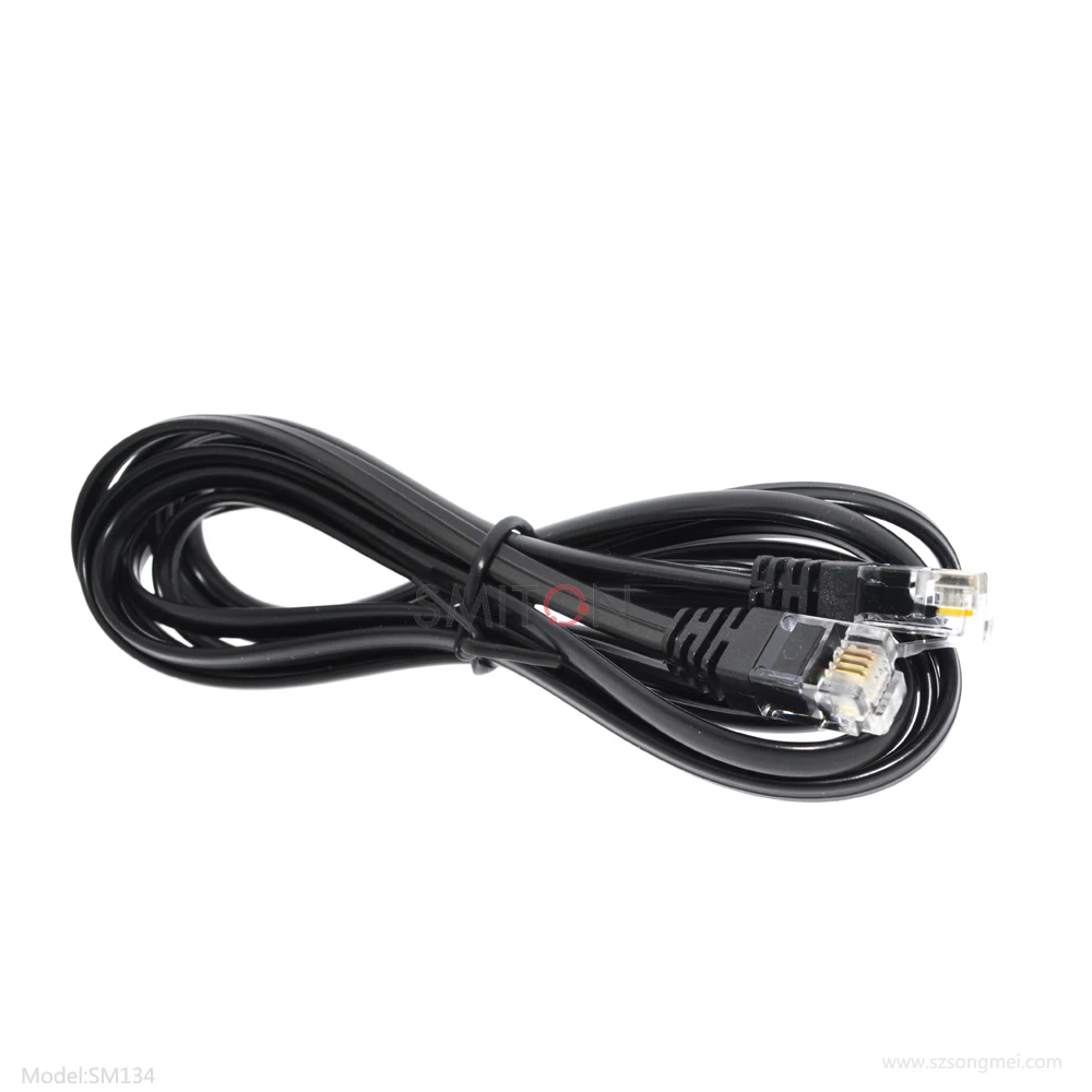 30AWG 28AWG Flat RJ11 Telephone Line Cable Straight Telephone Cord 6P4C