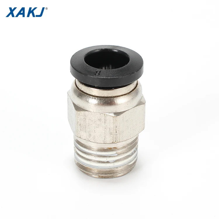 
XAKJ PC Male BSPT Thread Straight Nickle-plated Brass One-touch Quick Connect Pneumatic Fittings PC12-04 