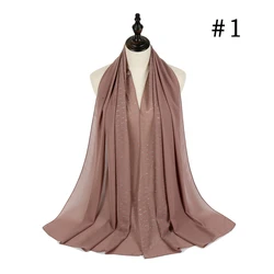 70*180cm summer muslim chiffon hijab scarf beaded headscarf islamic long shawl wrap head scarves foulard femme musulman kopftuch