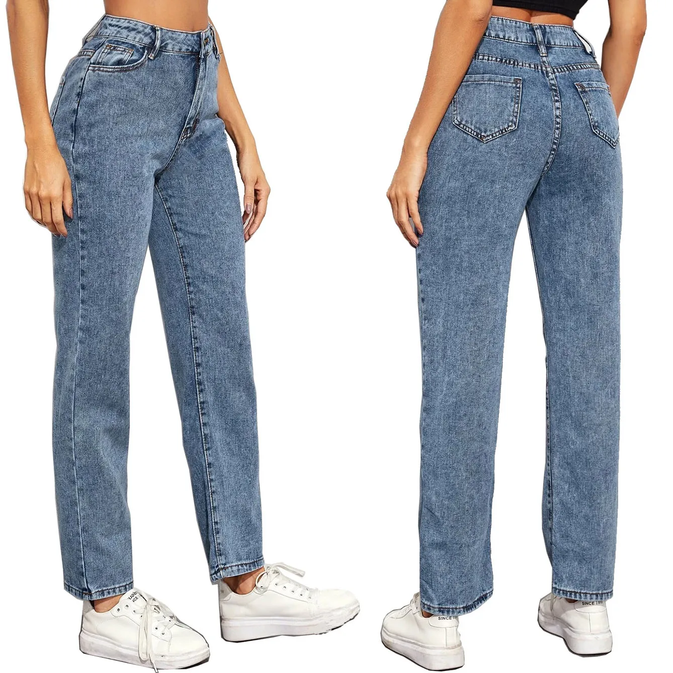 Джинсы OEM Butt Lifting пуш-ап с высокой посадкой, сексуальные джинсовые мешковатые женские джинсы