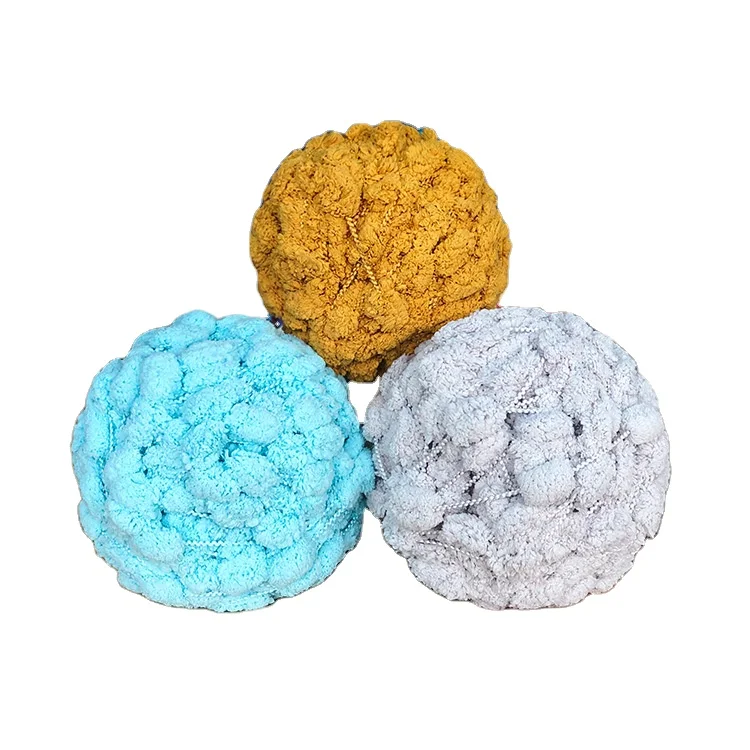 Hot Sell Knitting Yarn Chunky Throw Blanket DIY Soft Extra  Multi Color Chenille-style Multicolor  Polyester Blanket Yarn