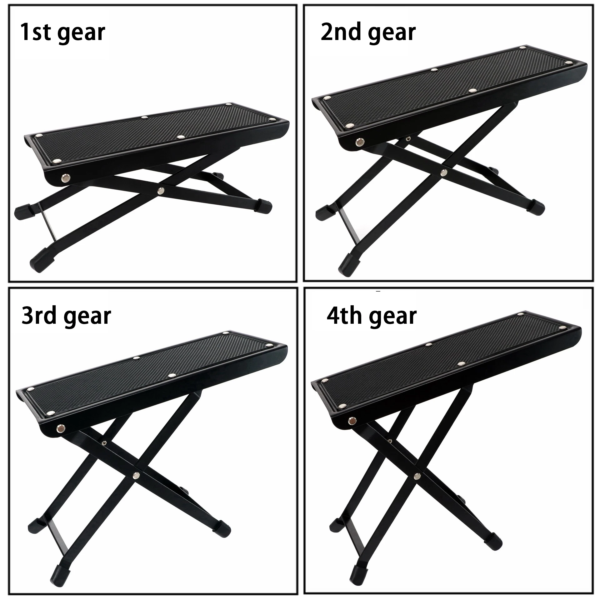 Adjustable Heights Acoustic Guitar Foot Rest Stool Stand Musical Instrument Footrest