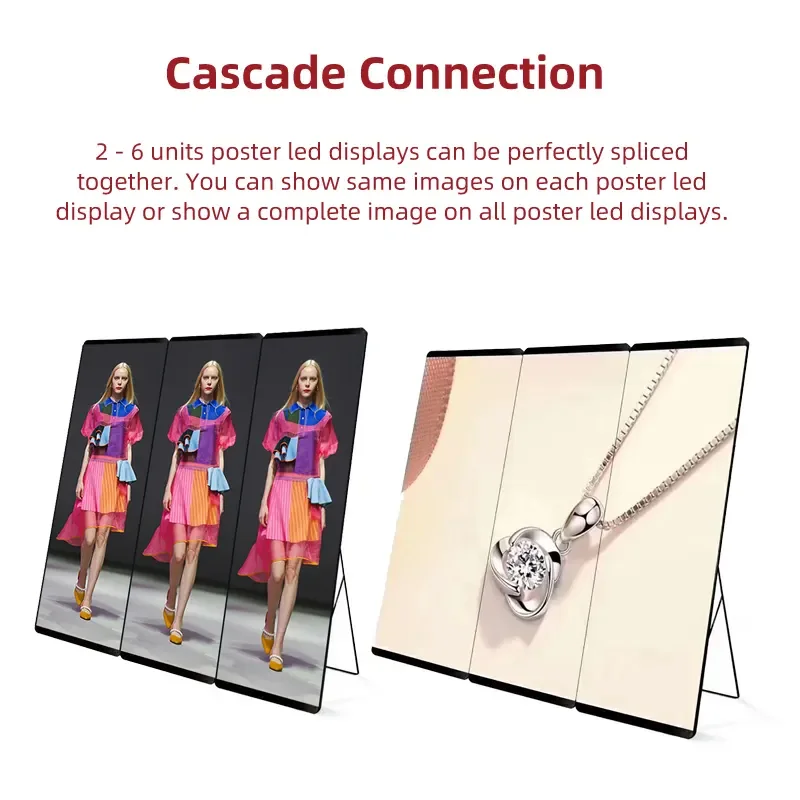 640X1920mm Indoor digital LED poster display Advertising poster LED screen mobile poster LED display for Restaurant