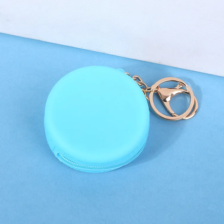 Girls Wallet Pure Color  Waterproof Silicone Coin Bag  Earphone Round Cosmetic Makeup bag Purse Wallet