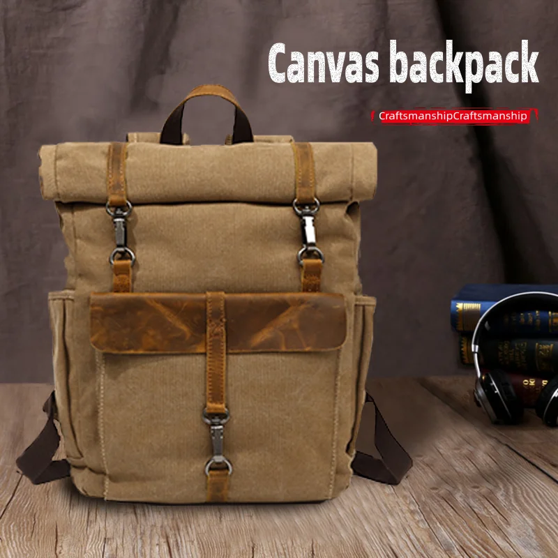 Factory new style multifunctional custom canvas backpack cotton tote bags canvas travel backpack laptop backpack canvas
