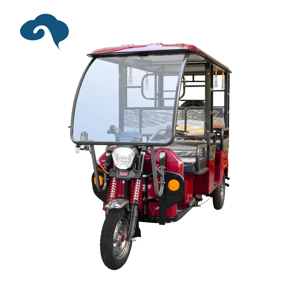 800W Electric Passengers Tricycles Tuktuk Open Three-Wheel Rickshaw Bajaj Texi for Adults 48v Voltage