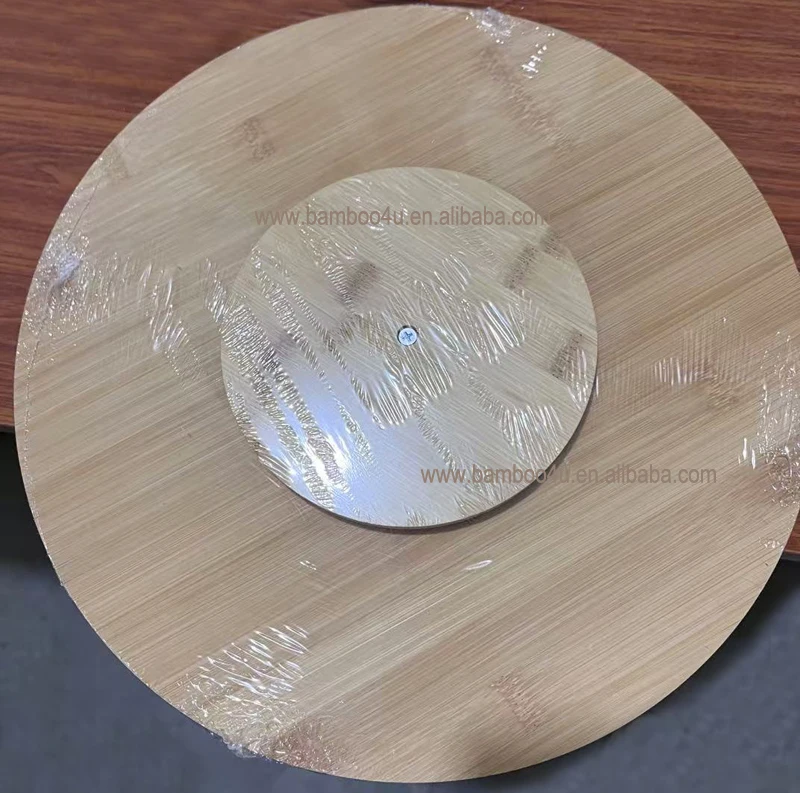 Kitchen Turntable Cutting Board Natural Bamboo Rotating Table Serving Plate Rotating Bamboo Lazy Susan
