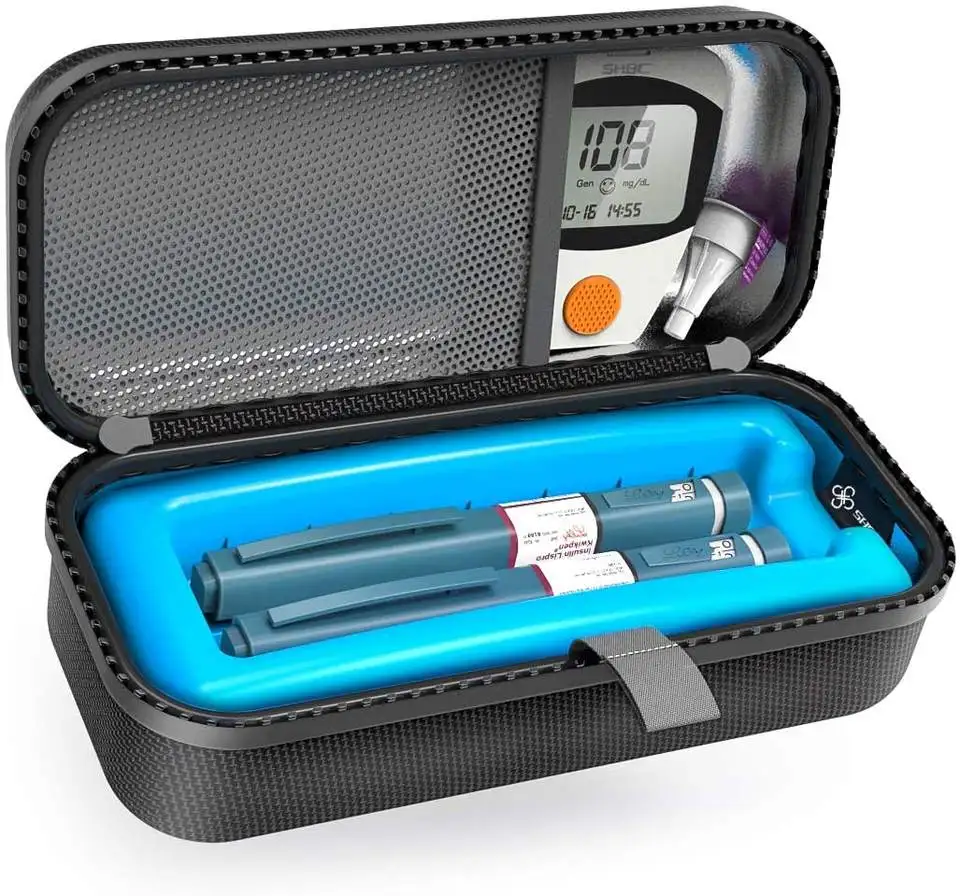 Custom Outdoor Travel Insulin Pen Diabetic Organize Cooler Case Cooling Bags With Protective Ice Brick