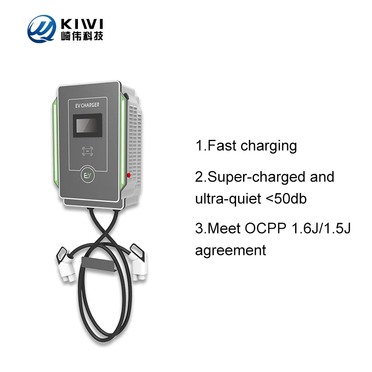 multi-language support evse electric dc ev fast bidirectional car wall charging stations WITH led