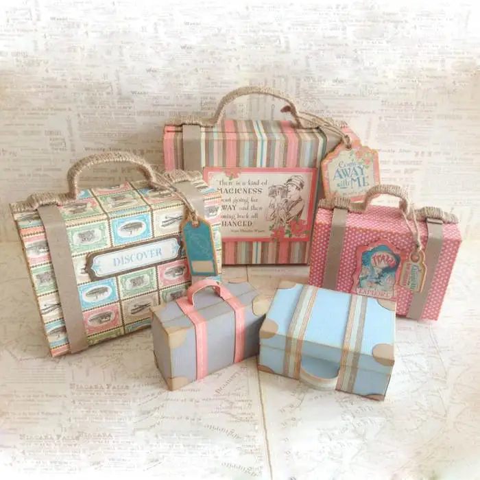 Оптовая продажа цветной бумажный картонный чемодан на заказ Подарочная коробка с ручкой для работы домашняя упаковочная