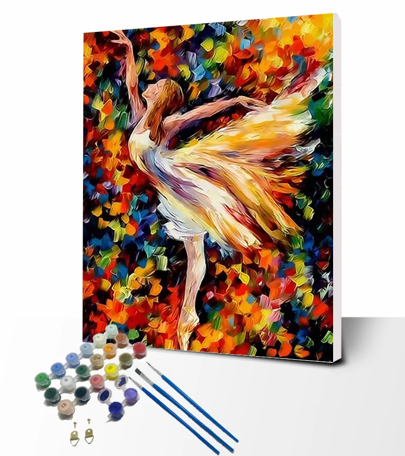 Diy Oil Painting By Number Kit With Seven Colors Adult Painting By Numbers Canvas Drawing With Brushes