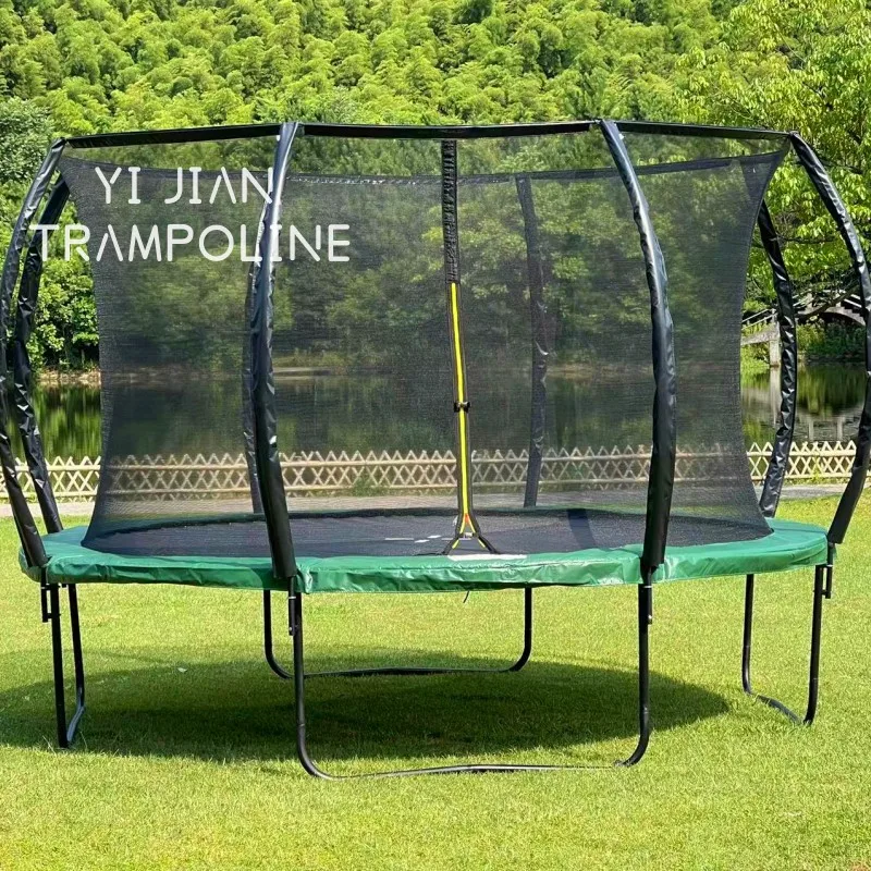 Commercial Outdoor Professional Round Children Kids Park Fitness Jumping Trampoline Bed with safety net