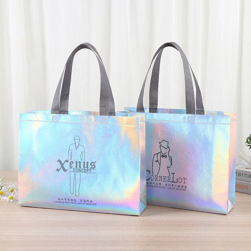 Nonwoven Laser Grocery Bags Reusable Foldable Non Woven Tote Shopping Bag With Logo